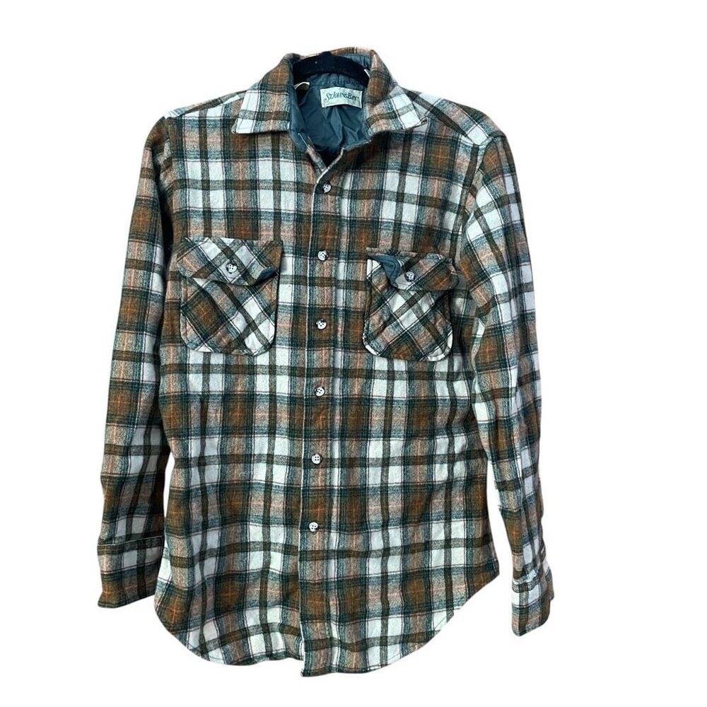 Vintage 1970s Wool Plaid Flannel Women’s size medium tall MT